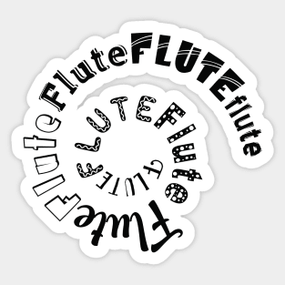 Flute Spiral Text Sticker